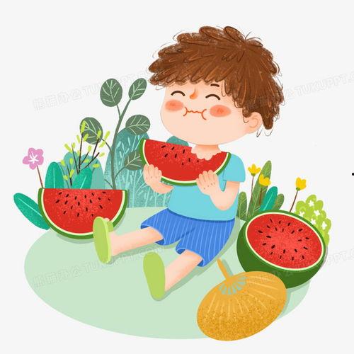 吃瓜小孩图片素材,揭秘吃瓜小孩的欢乐时光